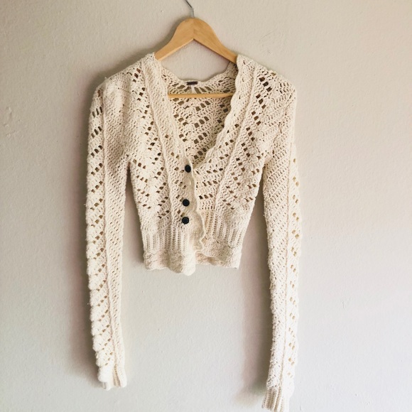 Free People Crop Cardigan Sweater 